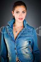girl in a jeans jacket