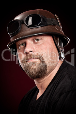 biker in a helmet