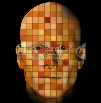 man portrait with colorful squares