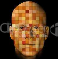 man portrait with colorful squares