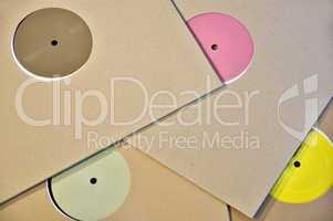colorful vinyl record labels