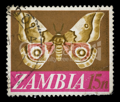 Zambia butterfly stamp