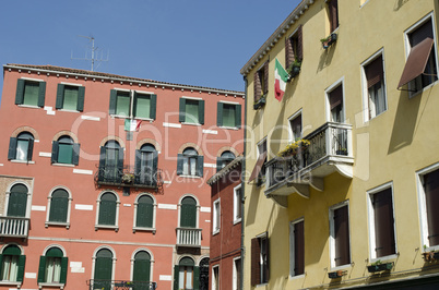 Hausfassaden in Venedig, Italien