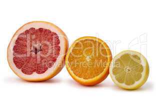 grapefruit, orange and lemon