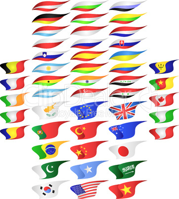 Flags of the different countries.