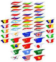 Flags of the different countries.