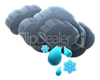 Heavy cloud with rain and snow.