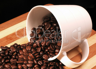 coffee beans on a cup