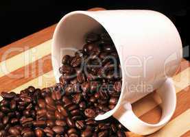 coffee beans on a cup