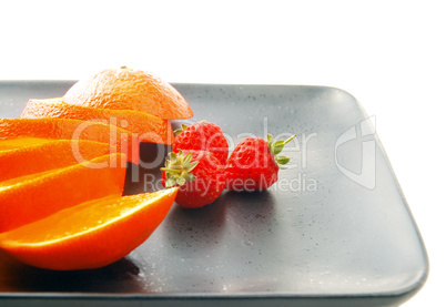 orange & strawberries