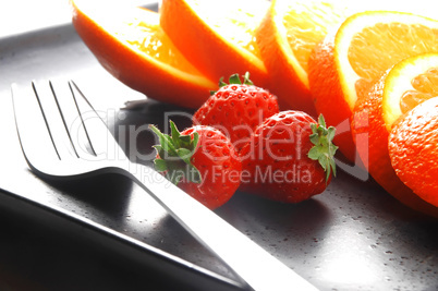 orange & strawberries