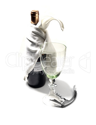 red wine bottle and glass