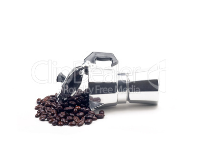 coffee beans and machine