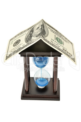sand-glass and dollar. Concept - time is money