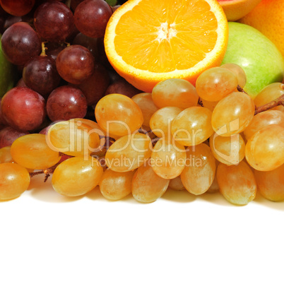 fruits and vegetables isolated on a white