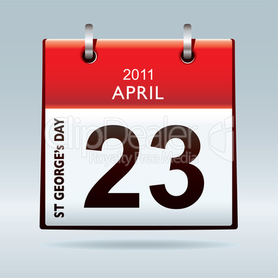 st Georges day calendar icon