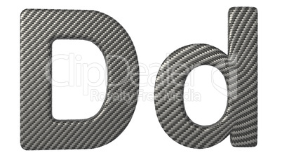 Carbon fiber font D lowercase and capital letters