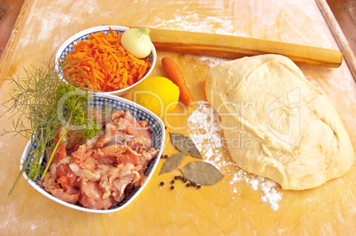 Ingredients for fish pie