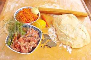 Ingredients for fish pie