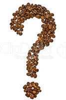 Question mark of coffee beans