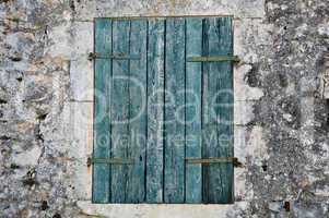 blue window shutter