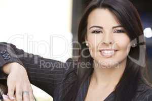 Beautiful Hispanic Woman or Businesswoman Smiling