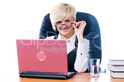 Businesswoman with laptop