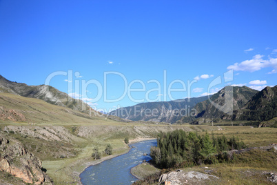 Mountain river Chuya in Russian Altai