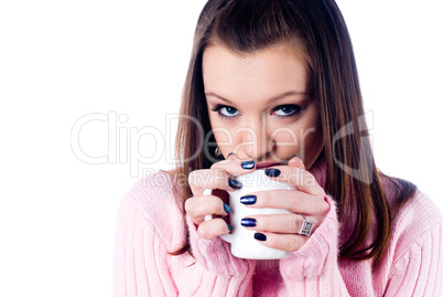 Young woman with a cup