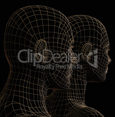 futuristic couple silhouette