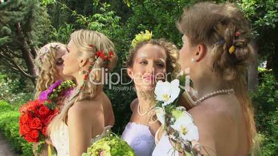 Group of beautiful brides