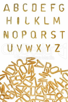 alphabet pasta font food background