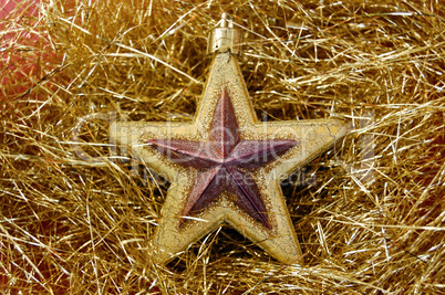christmas star golden background