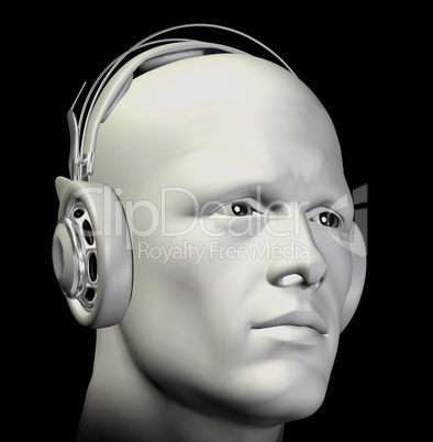 man with headphones illustration
