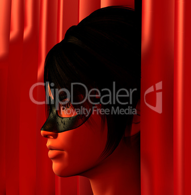 masked woman illustration