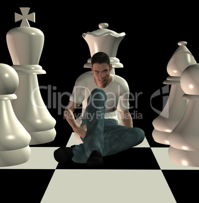 checkmate 3d illustration