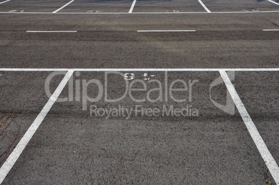 dividing lines asphalt paved parking lot