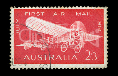 monoplane vintage postage stamp