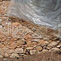 stone wall and plastic background