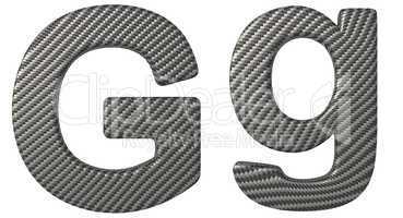 Carbon fiber font G lowercase and capital letters