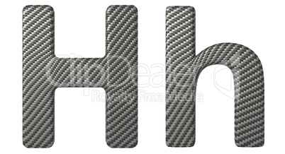 Carbon fiber font H lowercase and capital letters