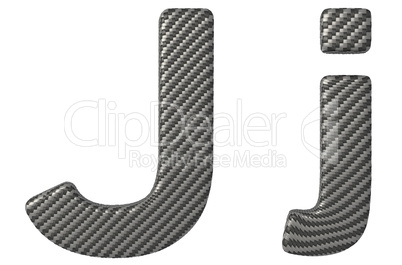 Carbon fiber font J lowercase and capital letters