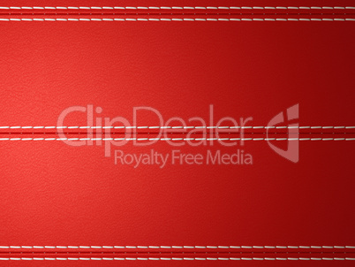 Red horizontal stitched leather background
