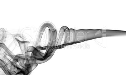 Abstract swirls of smoke on white