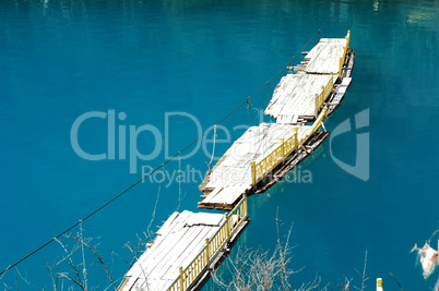 Floating boats in lake