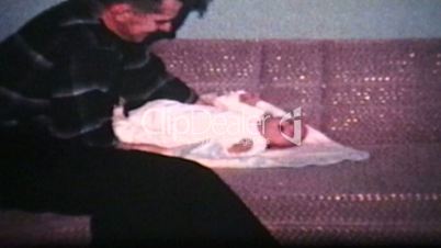 Dad Picking Up His Baby Boy (1962 - Vintage 8mm film)