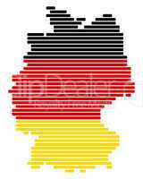 Karte und Fahne von Deutschland