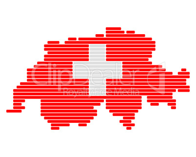 Karte und Fahne der Schweiz
