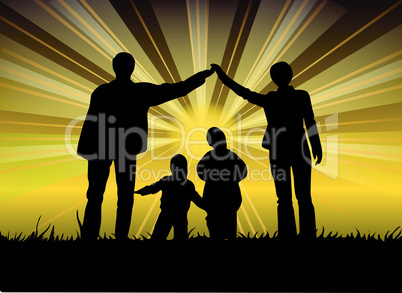 illustration with family silhouettes