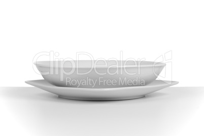 Empty white ceramic soup dish